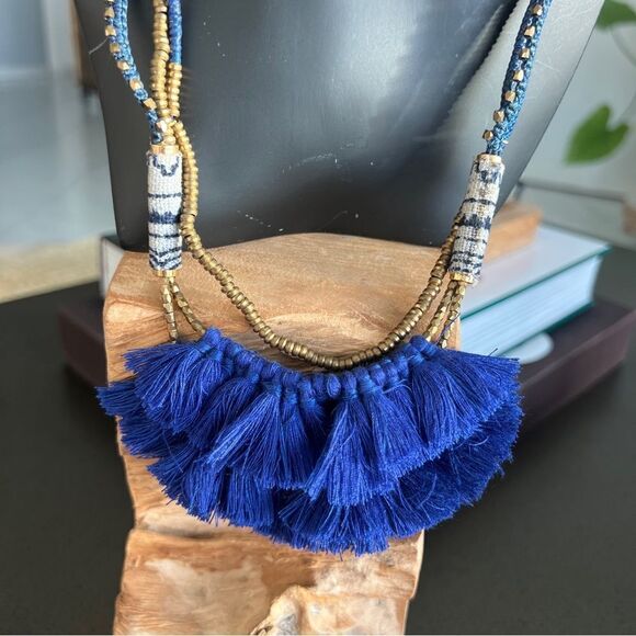 SERAFINA Hmong Tassel Statement Necklace - Picture 4 of 7